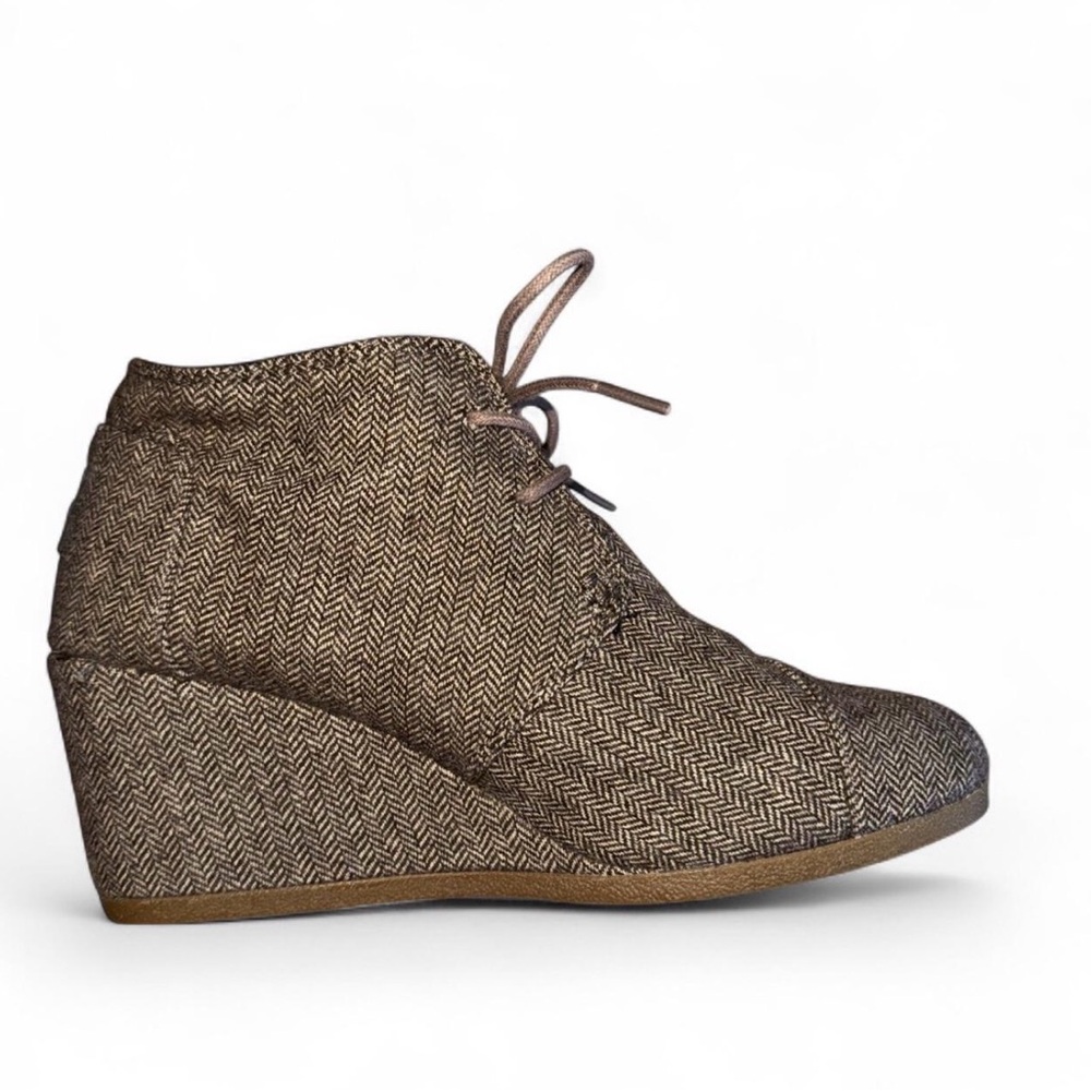 Toms Gray Herringbone Lace-Up Shoes